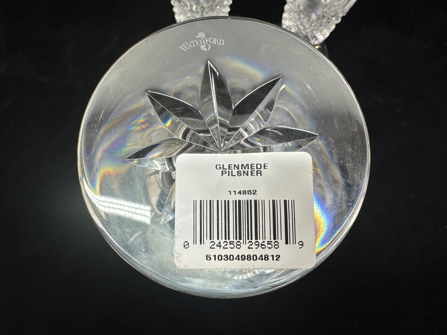 Four New Waterford Glenmede Crystal Pilsner Glasses 9H $280 Value [Photo 7]
