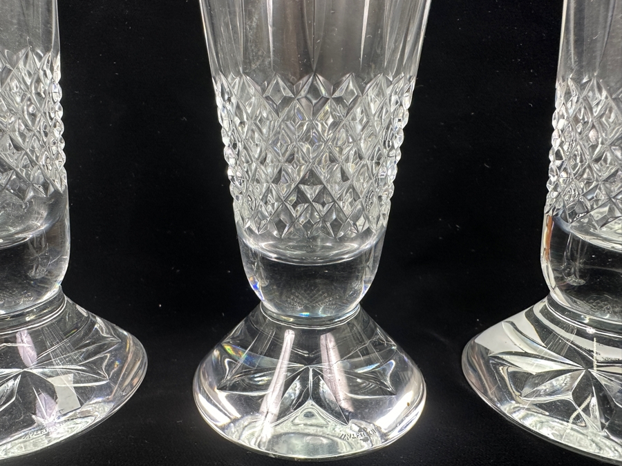 Four New Waterford Glenmede Crystal Pilsner Glasses 9H $280 Value [Photo 3]