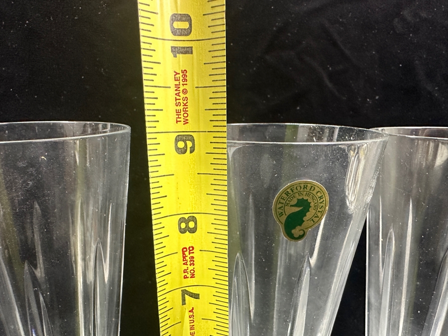 Four New Waterford Glenmede Crystal Pilsner Glasses 9H $280 Value [Photo 6]