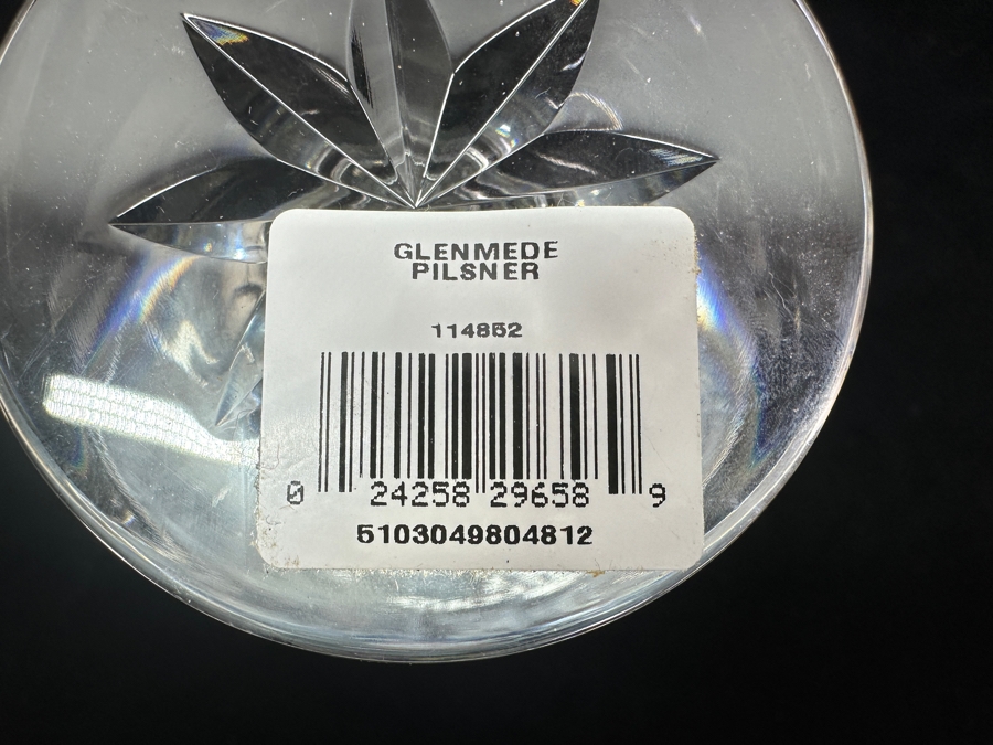 Four New Waterford Glenmede Crystal Pilsner Glasses 9H $280 Value [Photo 8]