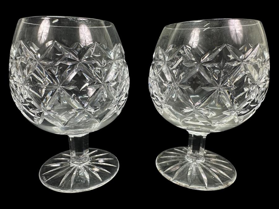 (2) Tiffany & Co Crystal Brandy Snifters 5 1/8'H