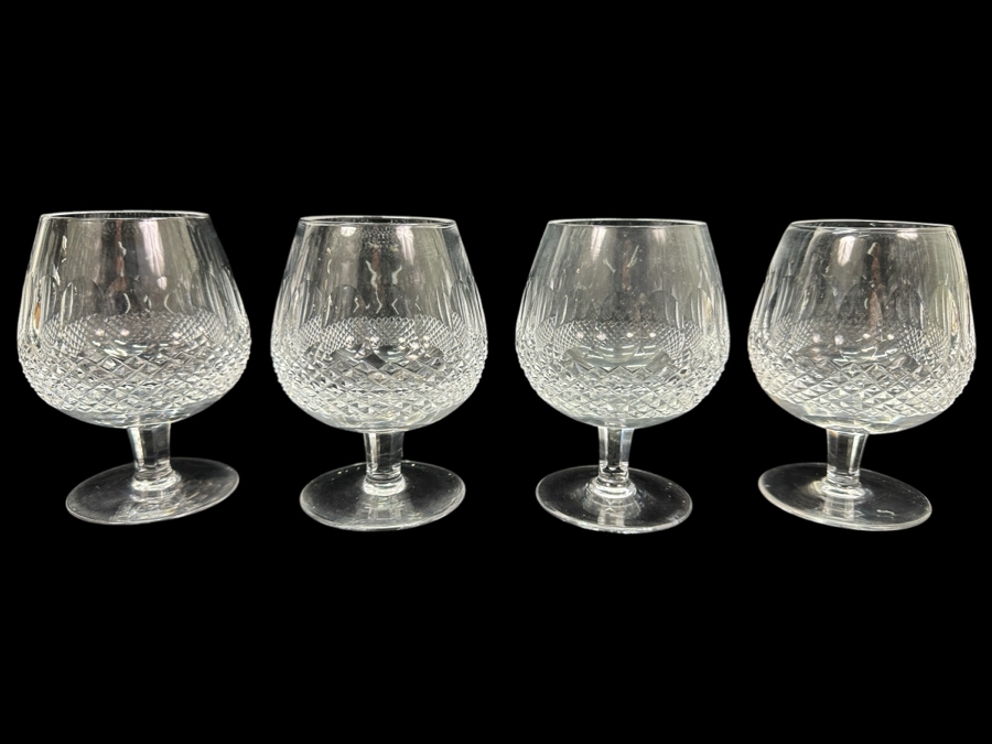 Set Of (4) Waterford Colleen Crystal Brandy Balloon Snifters Glasses 5 1/8H Replacements Value $439