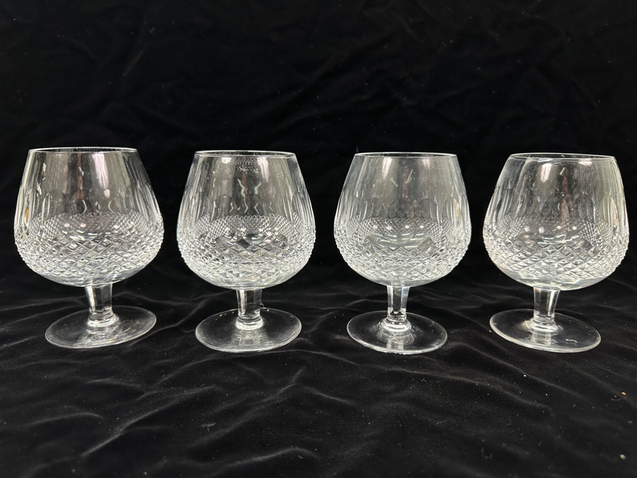 Set Of (4) Waterford Colleen Crystal Brandy Balloon Snifters Glasses 5 1/8H Replacements Value $439 [Photo 2]