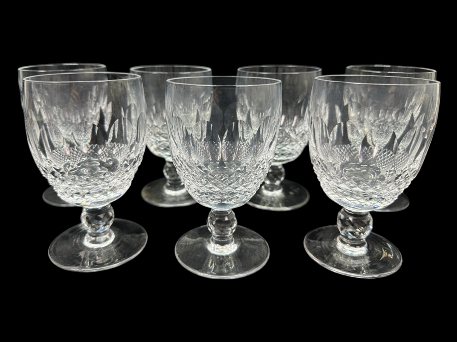 Set of (7) Waterford Colleen Water/Wine Goblets 5.25'H Replacements Value $699