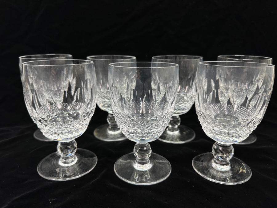 Set of (7) Waterford Colleen Water/Wine Goblets 5.25'H Replacements Value $699 [Photo 2]