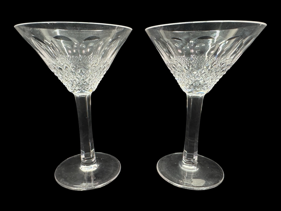 Set of (2) Waterford Colleen Martini Cocktail Glasses 6'H Replacements Value $699
