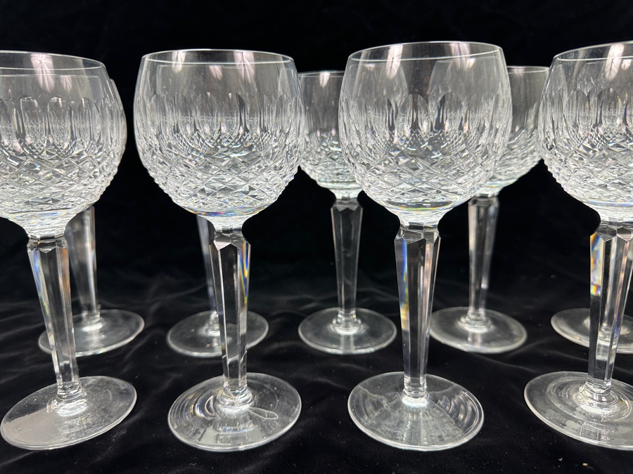Set of (9) Waterford Colleen Hock Wine Glasses 7.5'H Replacements Value $891 [Photo 3]