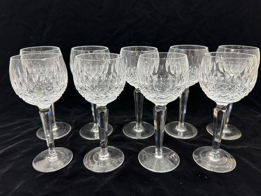 Set of (9) Waterford Colleen Hock Wine Glasses 7.5'H Replacements Value $891 [Photo 2]