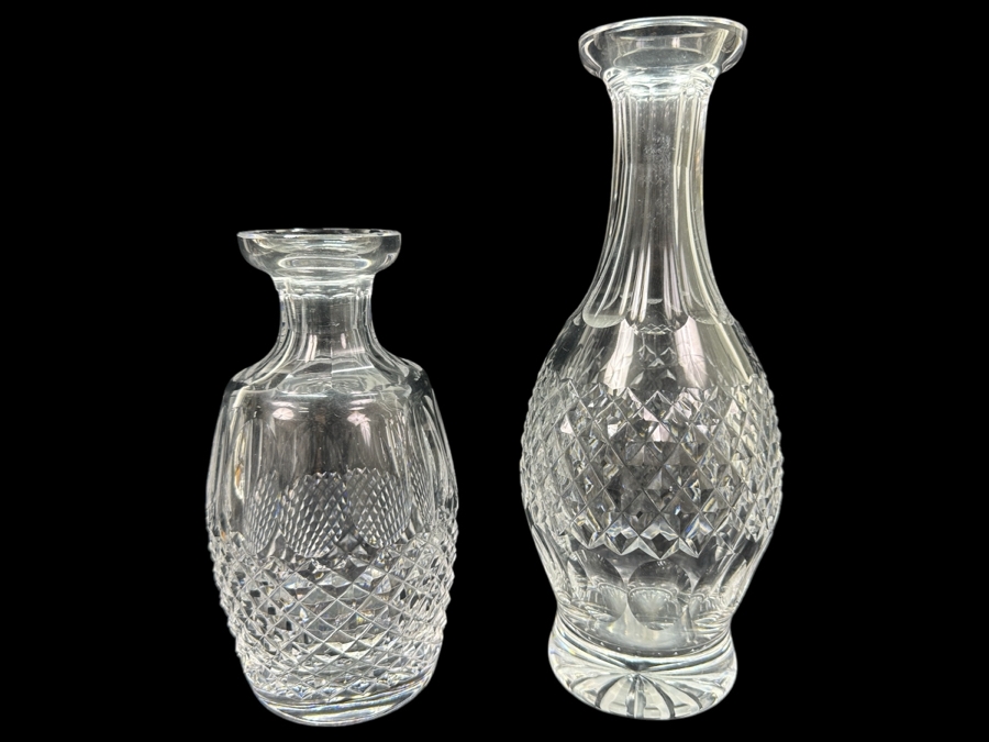 Waterford Colleen Wine Decanter No Stopper 10 7/8' Replacement Value $189 And Spirit Decanter No Stopper 8'H