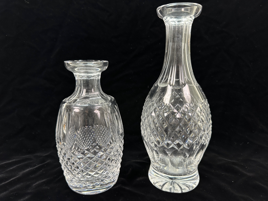 Waterford Colleen Wine Decanter No Stopper 10 7/8' Replacement Value $189 And Spirit Decanter No Stopper 8'H [Photo 2]