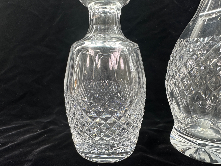 Waterford Colleen Wine Decanter No Stopper 10 7/8' Replacement Value $189 And Spirit Decanter No Stopper 8'H [Photo 4]