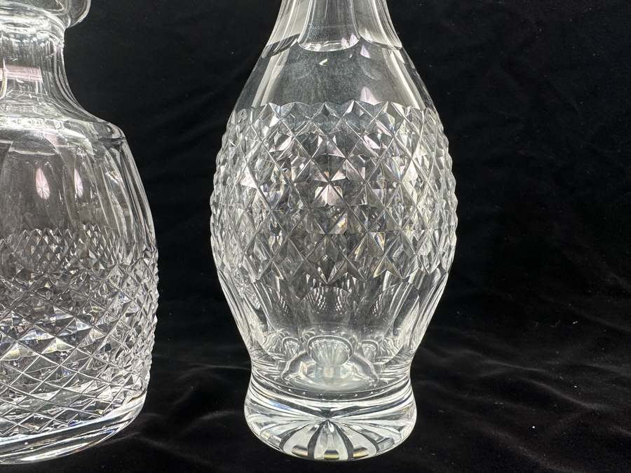 Waterford Colleen Wine Decanter No Stopper 10 7/8' Replacement Value $189 And Spirit Decanter No Stopper 8'H [Photo 3]