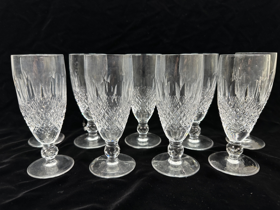 Set of (9) Waterford Colleen Fluted Champagne Glasses 6'H Replacements Value $1,079 [Photo 3]