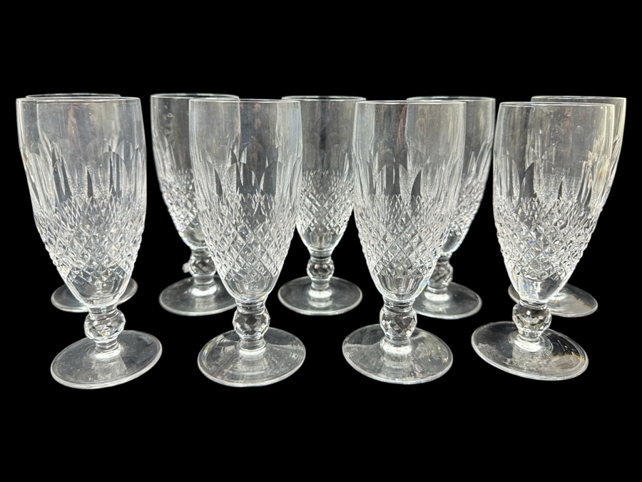 Set of (9) Waterford Colleen Fluted Champagne Glasses 6'H Replacements Value $1,079 [Photo 1]