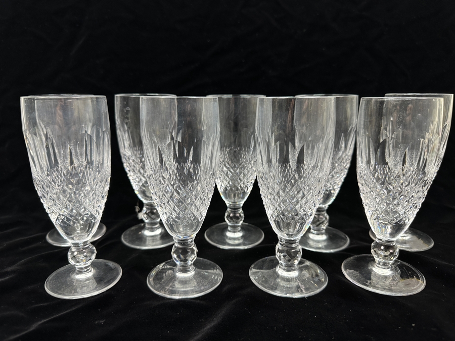 Set of (9) Waterford Colleen Fluted Champagne Glasses 6'H Replacements Value $1,079 [Photo 2]