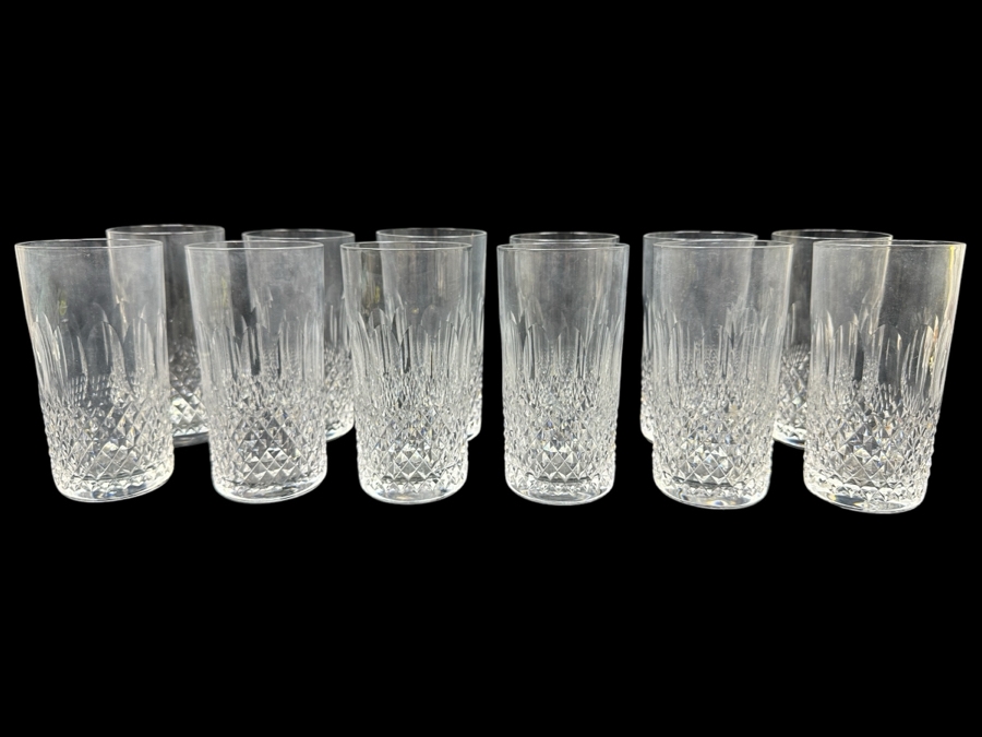 Set of (12) Waterford Colleen Highball Glasses 6'H Replacements Value $2,159