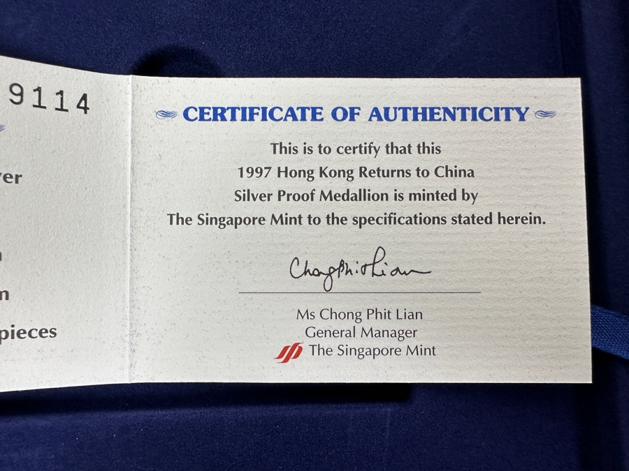 1997 Hong Kong Returns To China Proof Commemorative Sterling Silver Medallion (41g Limited To 19,970 Pieces) And Uncirculated Coin Set [Photo 12]