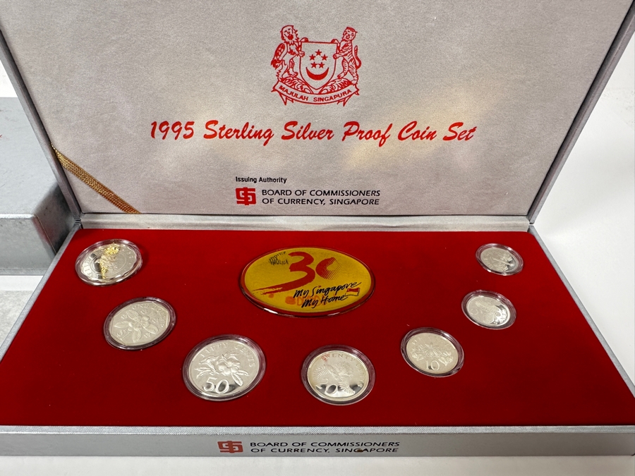1995 Sterling Silver Proof Coin Set Produced By The Singapore Mint Limited Edition Set [Photo 4]