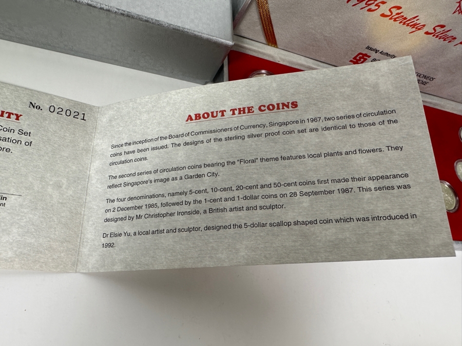 1995 Sterling Silver Proof Coin Set Produced By The Singapore Mint Limited Edition Set [Photo 15]