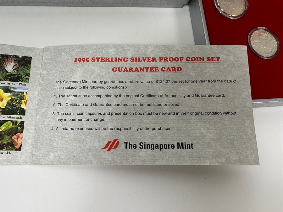 1995 Sterling Silver Proof Coin Set Produced By The Singapore Mint Limited Edition Set [Photo 12]