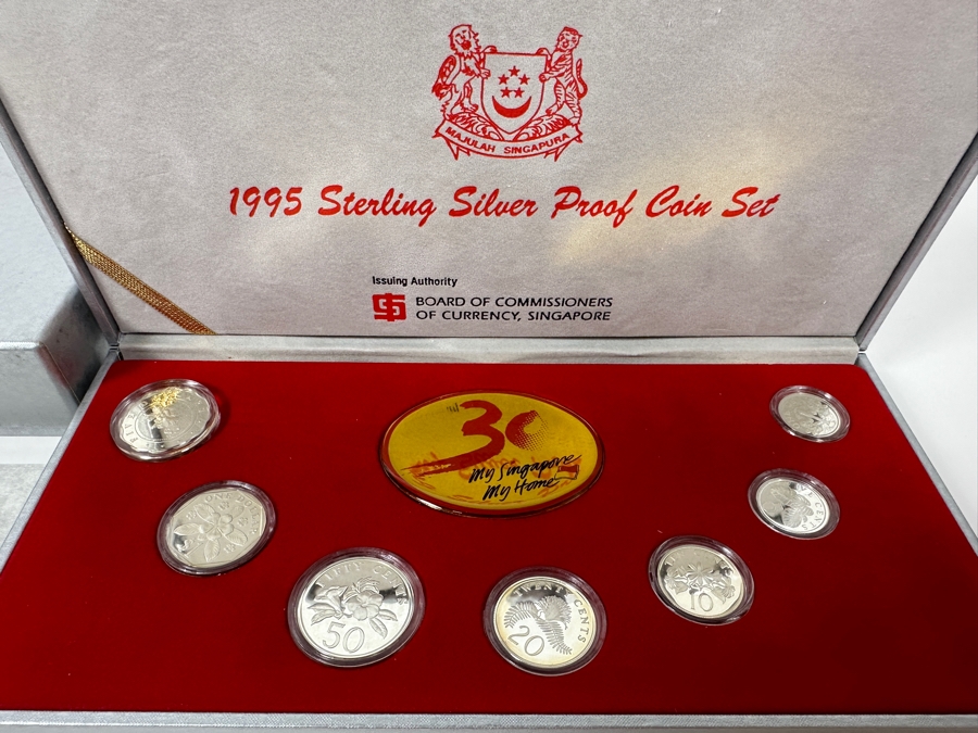 1995 Sterling Silver Proof Coin Set Produced By The Singapore Mint Limited Edition Set [Photo 1]