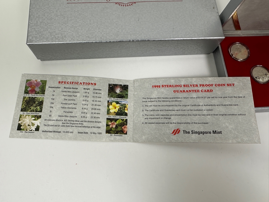 1995 Sterling Silver Proof Coin Set Produced By The Singapore Mint Limited Edition Set [Photo 11]