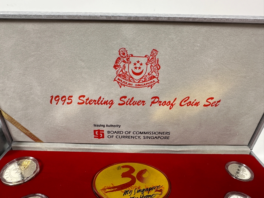 1995 Sterling Silver Proof Coin Set Produced By The Singapore Mint Limited Edition Set [Photo 8]