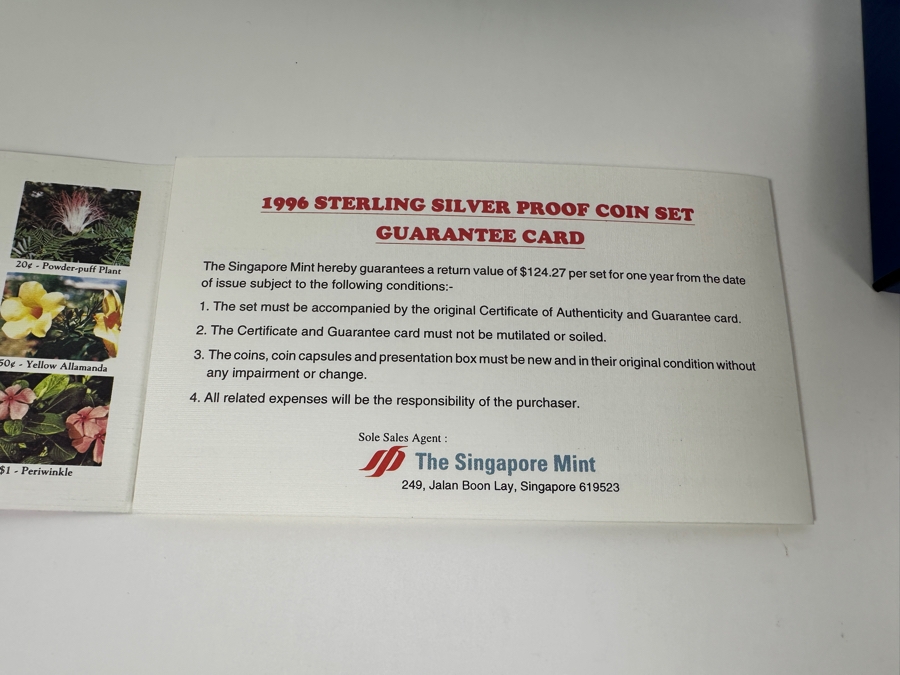 1996 Sterling Silver Proof Coin Set With Silver Ingot Produced By The Singapore Mint Limited Edition Set [Photo 12]