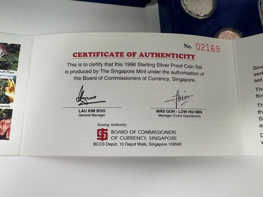 1996 Sterling Silver Proof Coin Set With Silver Ingot Produced By The Singapore Mint Limited Edition Set [Photo 10]