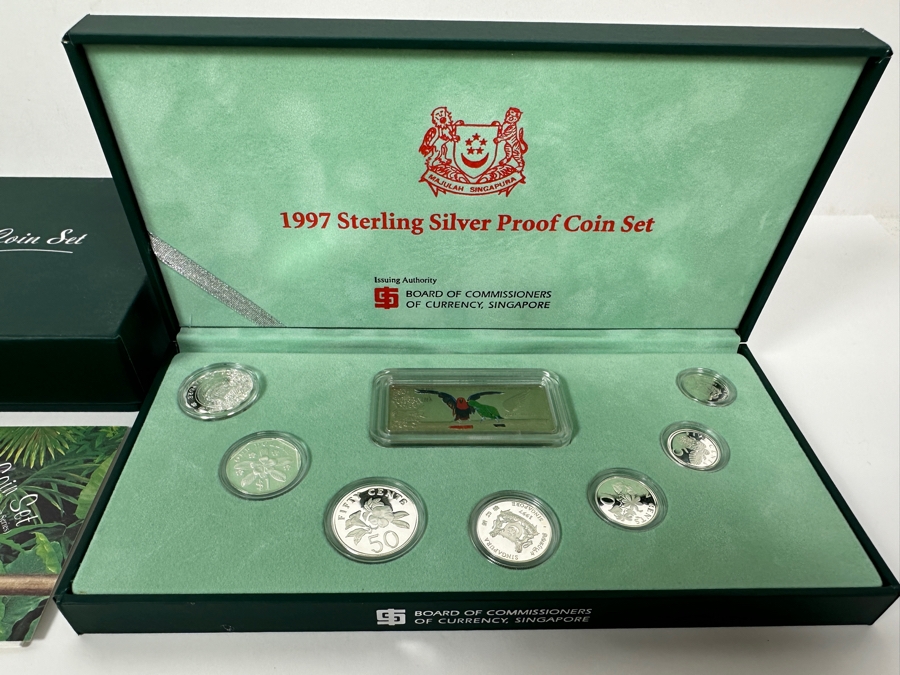 1997 Sterling Silver Proof Coin Set With Silver Ingot Produced By The Singapore Mint Limited Edition Set [Photo 3]