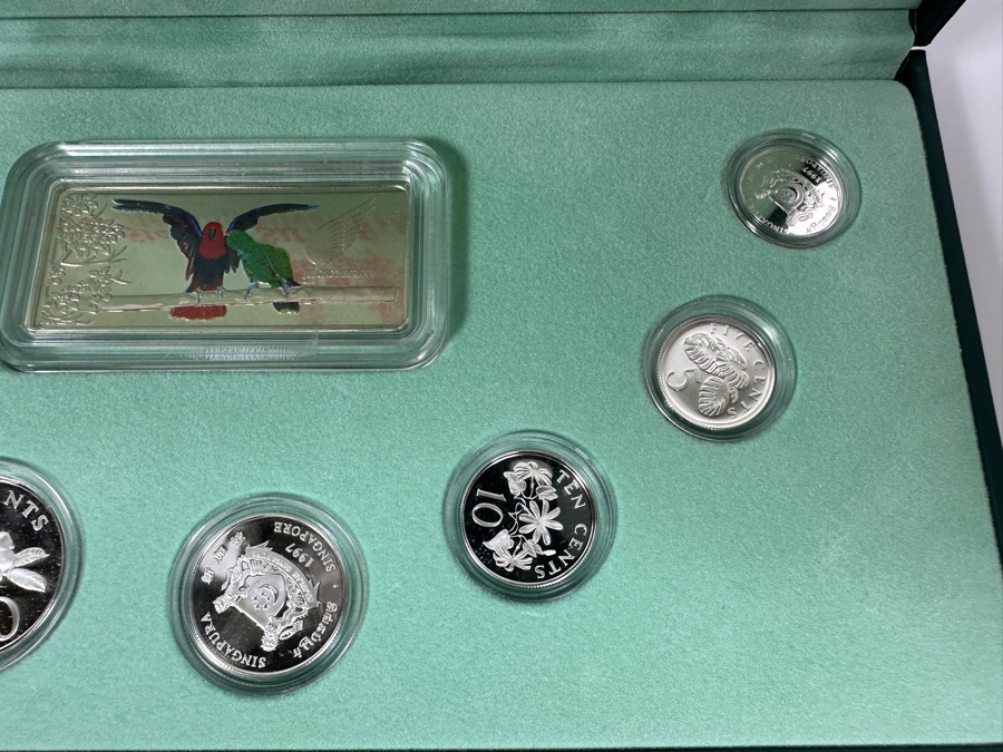1997 Sterling Silver Proof Coin Set With Silver Ingot Produced By The Singapore Mint Limited Edition Set [Photo 7]