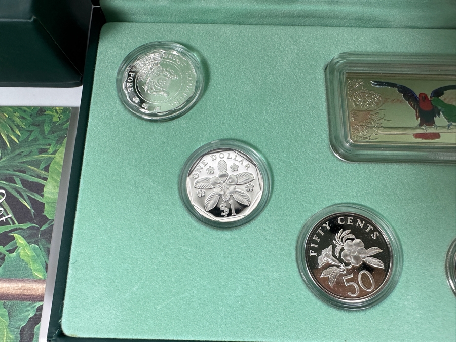 1997 Sterling Silver Proof Coin Set With Silver Ingot Produced By The Singapore Mint Limited Edition Set [Photo 6]