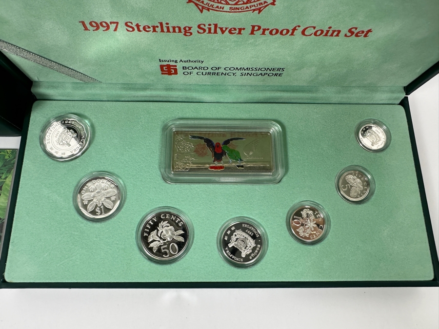 1997 Sterling Silver Proof Coin Set With Silver Ingot Produced By The Singapore Mint Limited Edition Set [Photo 5]