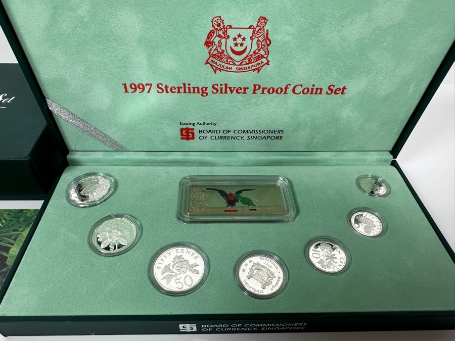 1997 Sterling Silver Proof Coin Set With Silver Ingot Produced By The Singapore Mint Limited Edition Set [Photo 4]