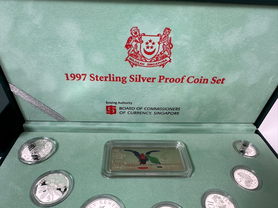 1997 Sterling Silver Proof Coin Set With Silver Ingot Produced By The Singapore Mint Limited Edition Set [Photo 9]