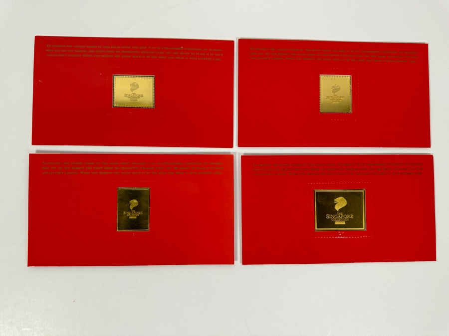 (4) Rare 1995 Limited Edition The Singapore Collection 925 Sterling Silver Proof Ingots By The Singapore Mint And Singapore Philatelic Museum Limited To 3,800 Sets 165.6g [Photo 6]