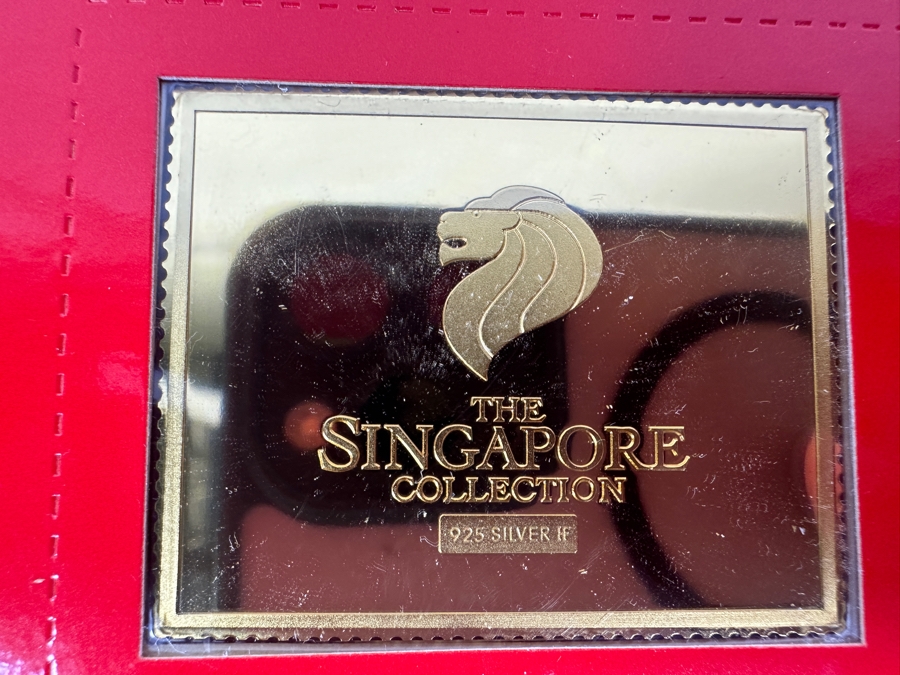 (4) Rare 1995 Limited Edition The Singapore Collection 925 Sterling Silver Proof Ingots By The Singapore Mint And Singapore Philatelic Museum Limited To 3,800 Sets 165.6g [Photo 7]