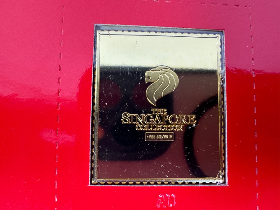 (4) Rare 1995 Limited Edition The Singapore Collection 925 Sterling Silver Proof Ingots By The Singapore Mint And Singapore Philatelic Museum Limited To 3,800 Sets 165.6g [Photo 10]