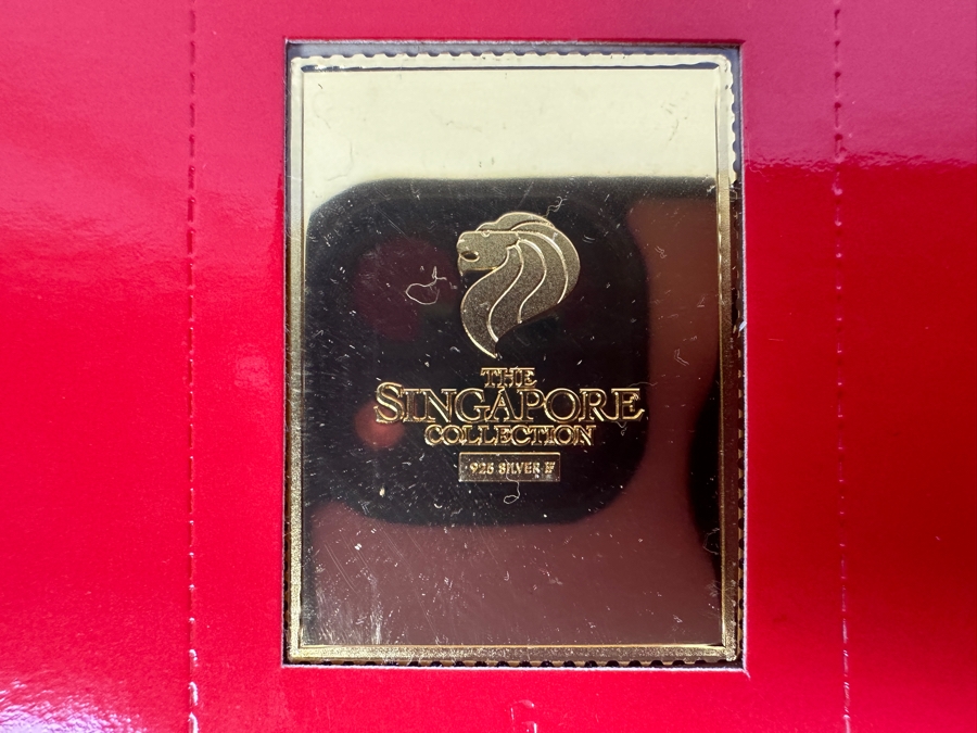 (4) Rare 1995 Limited Edition The Singapore Collection 925 Sterling Silver Proof Ingots By The Singapore Mint And Singapore Philatelic Museum Limited To 3,800 Sets 165.6g [Photo 8]