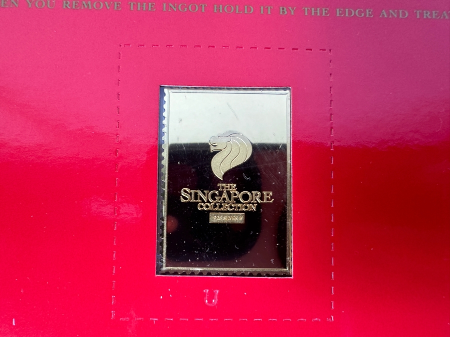 (4) Rare 1995 Limited Edition The Singapore Collection 925 Sterling Silver Proof Ingots By The Singapore Mint And Singapore Philatelic Museum Limited To 3,800 Sets 139g [Photo 9]