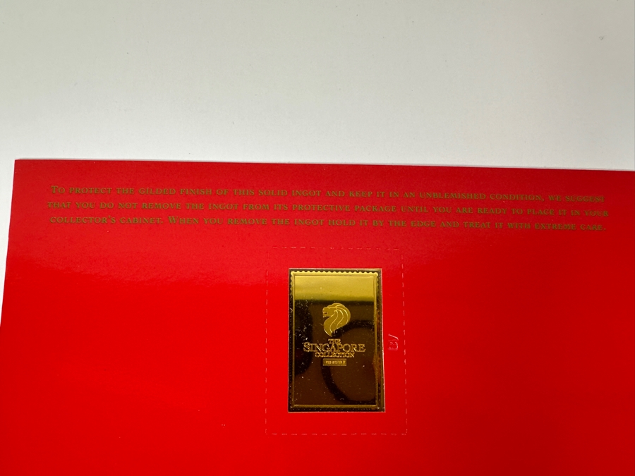 (4) Rare 1995 Limited Edition The Singapore Collection 925 Sterling Silver Proof Ingots By The Singapore Mint And Singapore Philatelic Museum Limited To 3,800 Sets 139g [Photo 12]