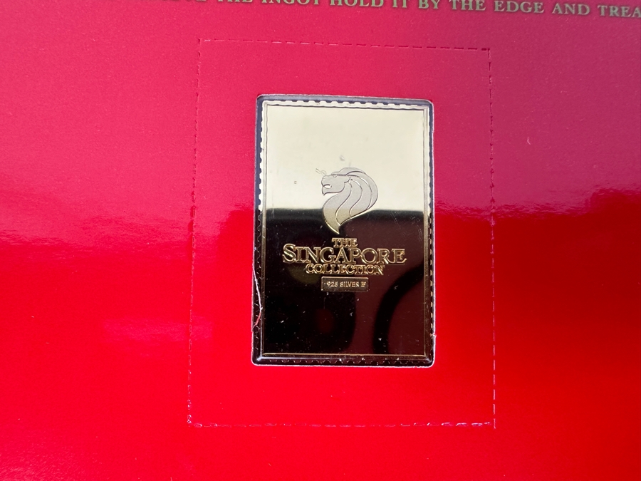 (4) Rare 1995 Limited Edition The Singapore Collection 925 Sterling Silver Proof Ingots By The Singapore Mint And Singapore Philatelic Museum Limited To 3,800 Sets 139g [Photo 10]