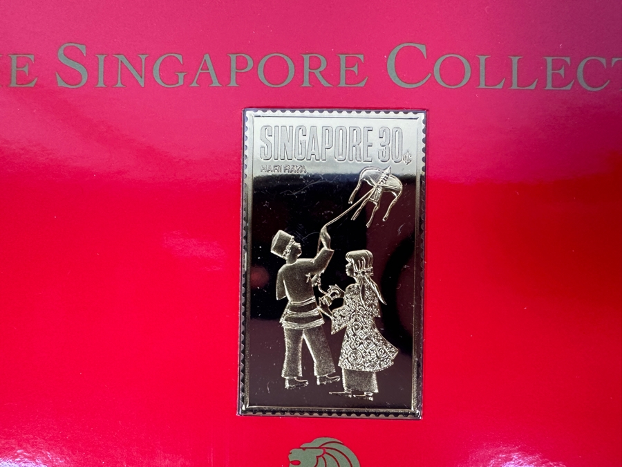 (4) Rare 1995 Limited Edition The Singapore Collection 925 Sterling Silver Proof Ingots By The Singapore Mint And Singapore Philatelic Museum Limited To 3,800 Sets 151.2g [Photo 3]