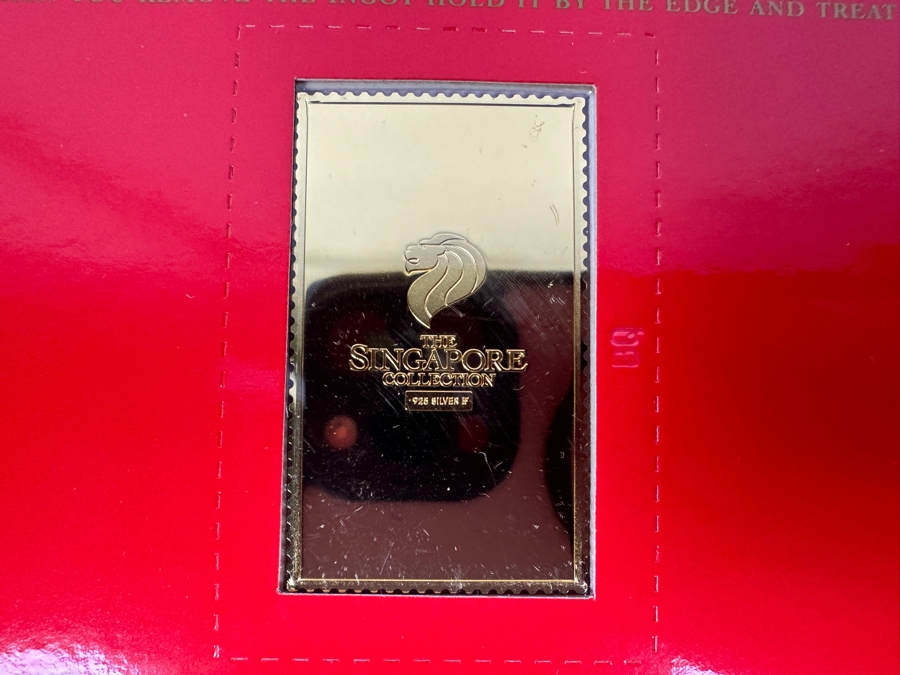 (4) Rare 1995 Limited Edition The Singapore Collection 925 Sterling Silver Proof Ingots By The Singapore Mint And Singapore Philatelic Museum Limited To 3,800 Sets 151.2g [Photo 8]