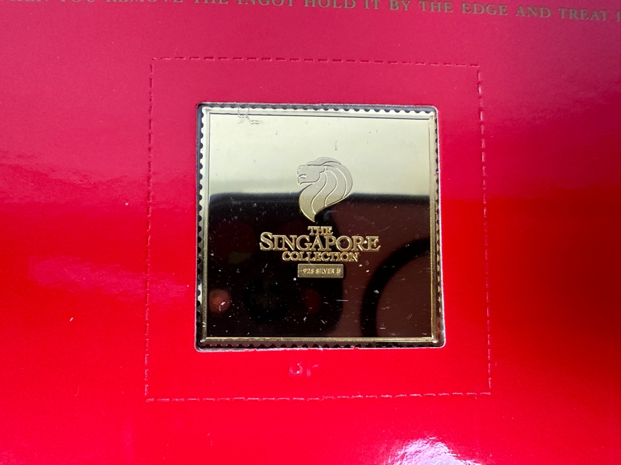 (4) Rare 1995 Limited Edition The Singapore Collection 925 Sterling Silver Proof Ingots By The Singapore Mint And Singapore Philatelic Museum Limited To 3,800 Sets 151.2g [Photo 11]