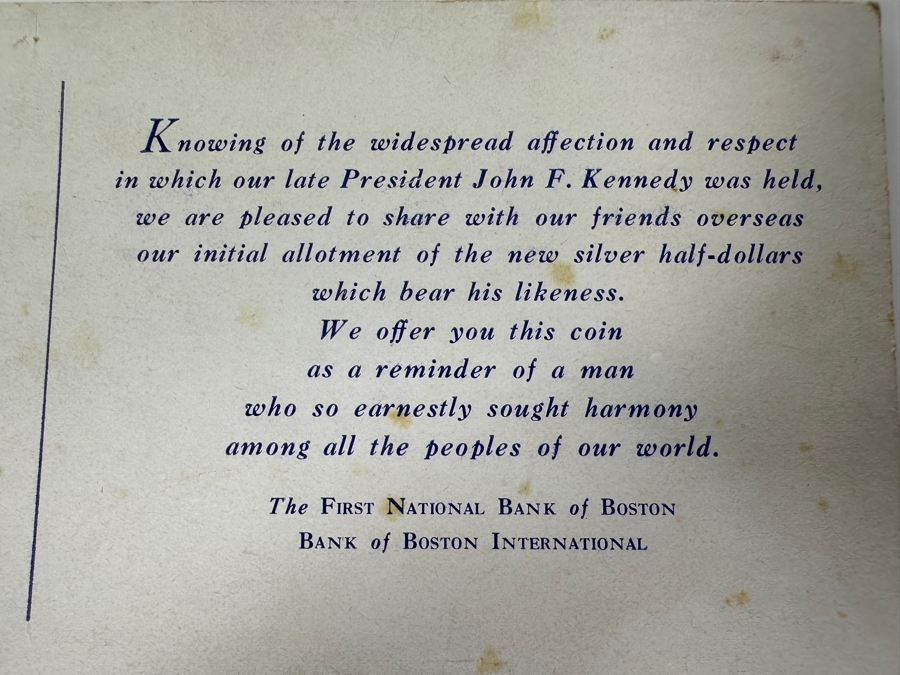 Vintage 1964 John F. Kennedy Half Dollar First Year Of Issue 90% Silver [Photo 4]