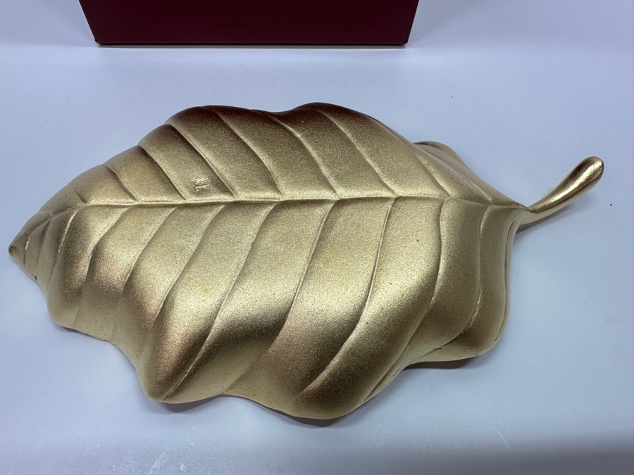 Risis Singapore Leaf Plate Dish 24K Gold Plated 6.5'W [Photo 6]