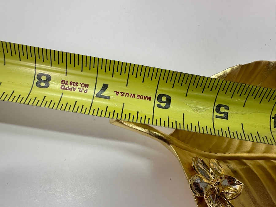 Risis Singapore Leaf Plate Dish 24K Gold Plated 6.5'W [Photo 8]
