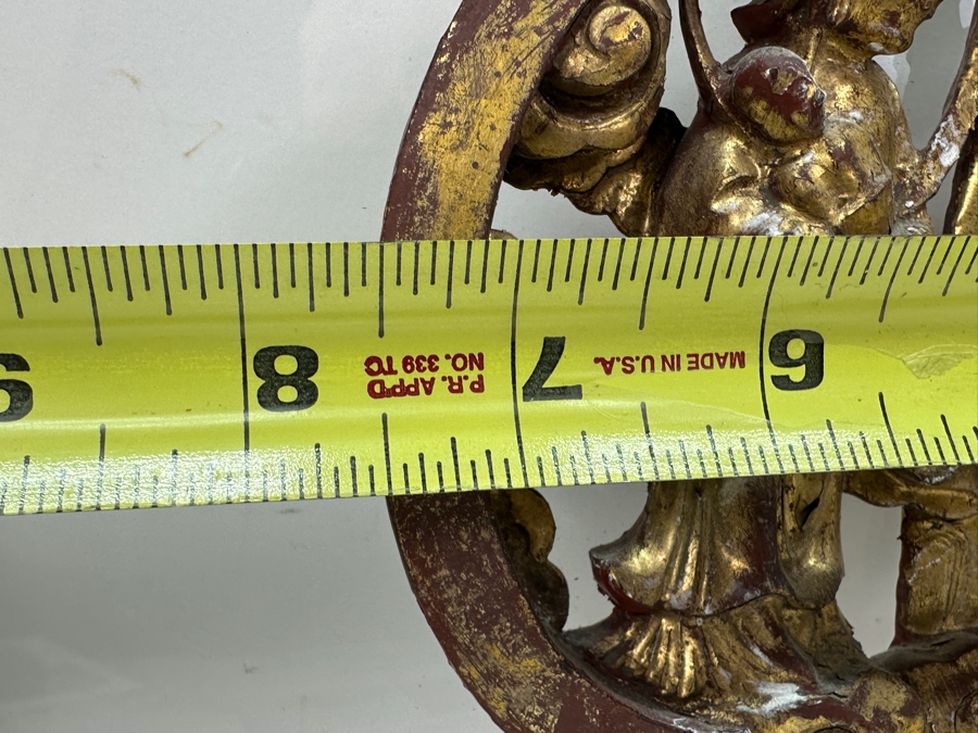 Chinese Hand Carved Relief Wood Wall Panel with Gold Accents 7.5'W x 6.5'H (Framed 16'W x 12'H) [Photo 7]