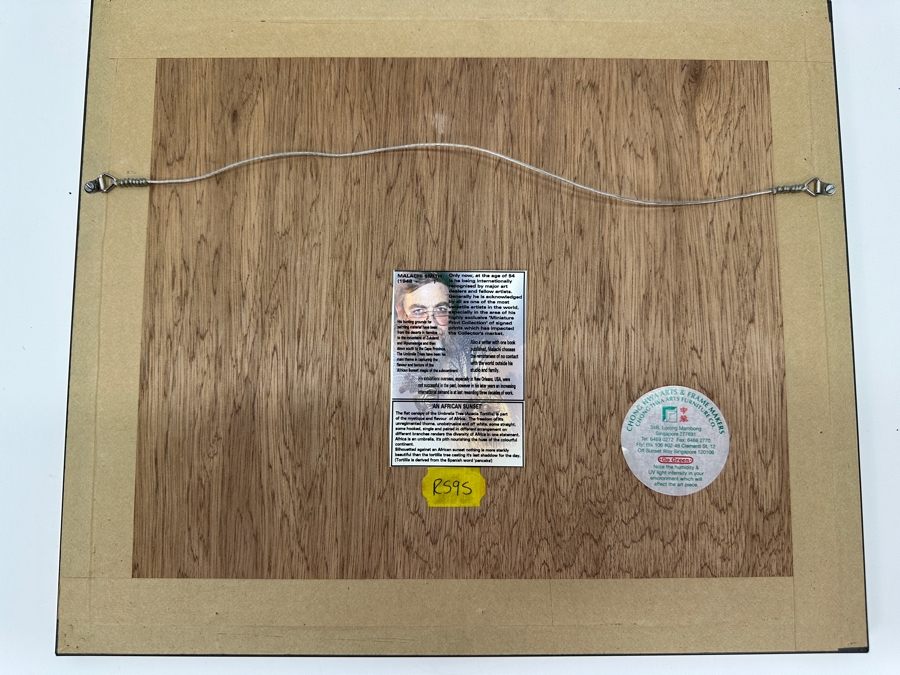 Malachi Smith (1948-2012, South Africa) Stunning Original Landscape Painting On Board Titled 'An African Sunset' 8 X 5.5 Framed 15.5 X 13 [Photo 14]